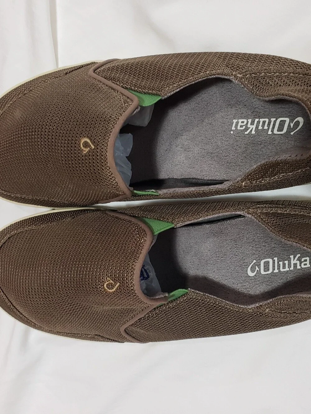Olukai Men 10 Luke New Condition Mesh Tan Slip On Shoes Breathable Comfort